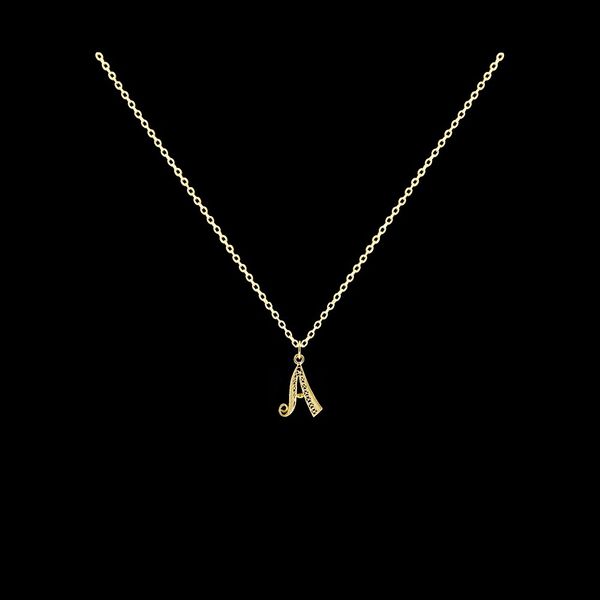 Necklace Letter A silver gold plated