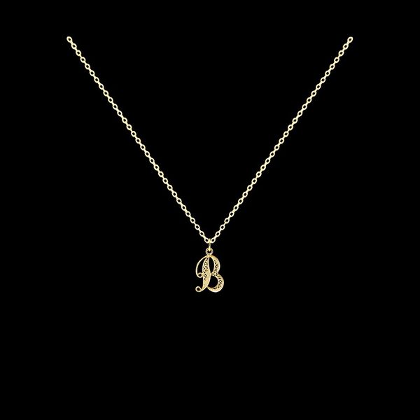 Necklace Letter B silver gold plated