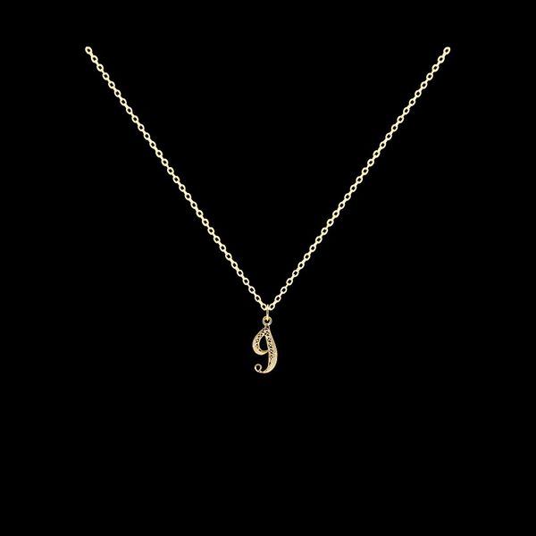 Necklace Letter I silver gold plated