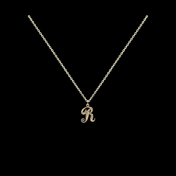 Necklace Letter R silver gold plated