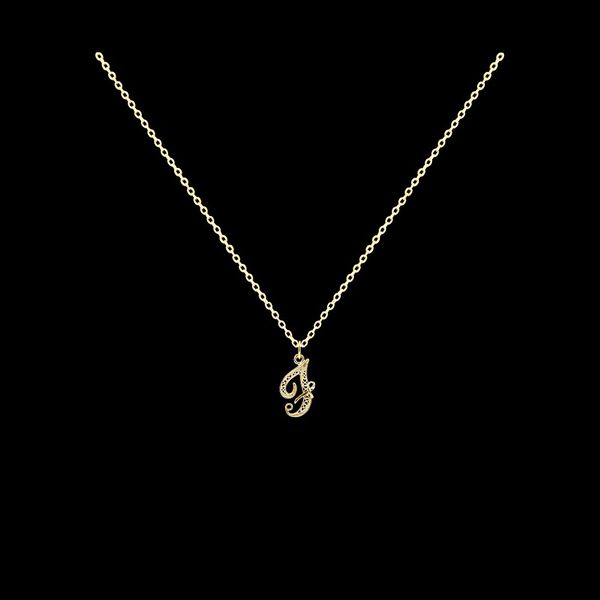 Necklace Letter F silver gold plated