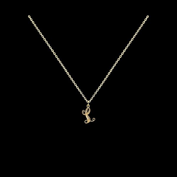 Necklace Letter L silver gold plated