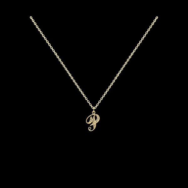 Necklace Letter P silver gold plated