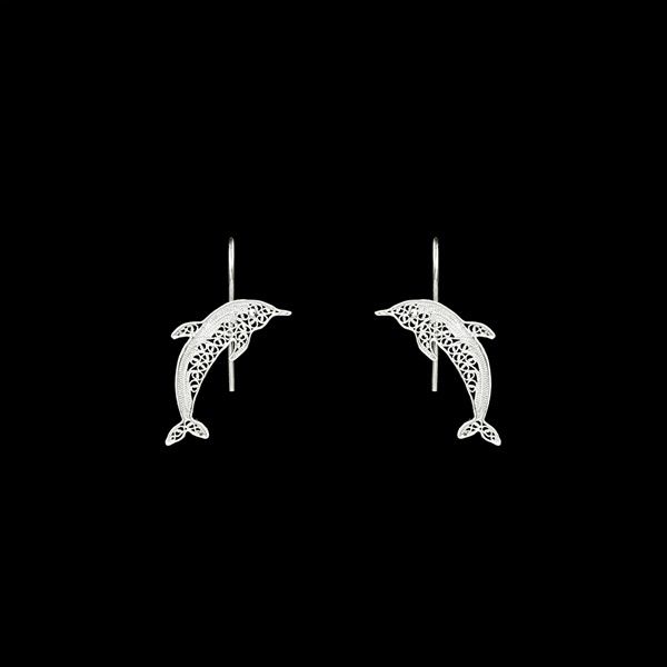 Dolphin Earrings in Silver