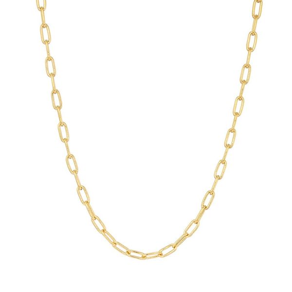 Necklace Silver Gold plated in Long Rolo Chain