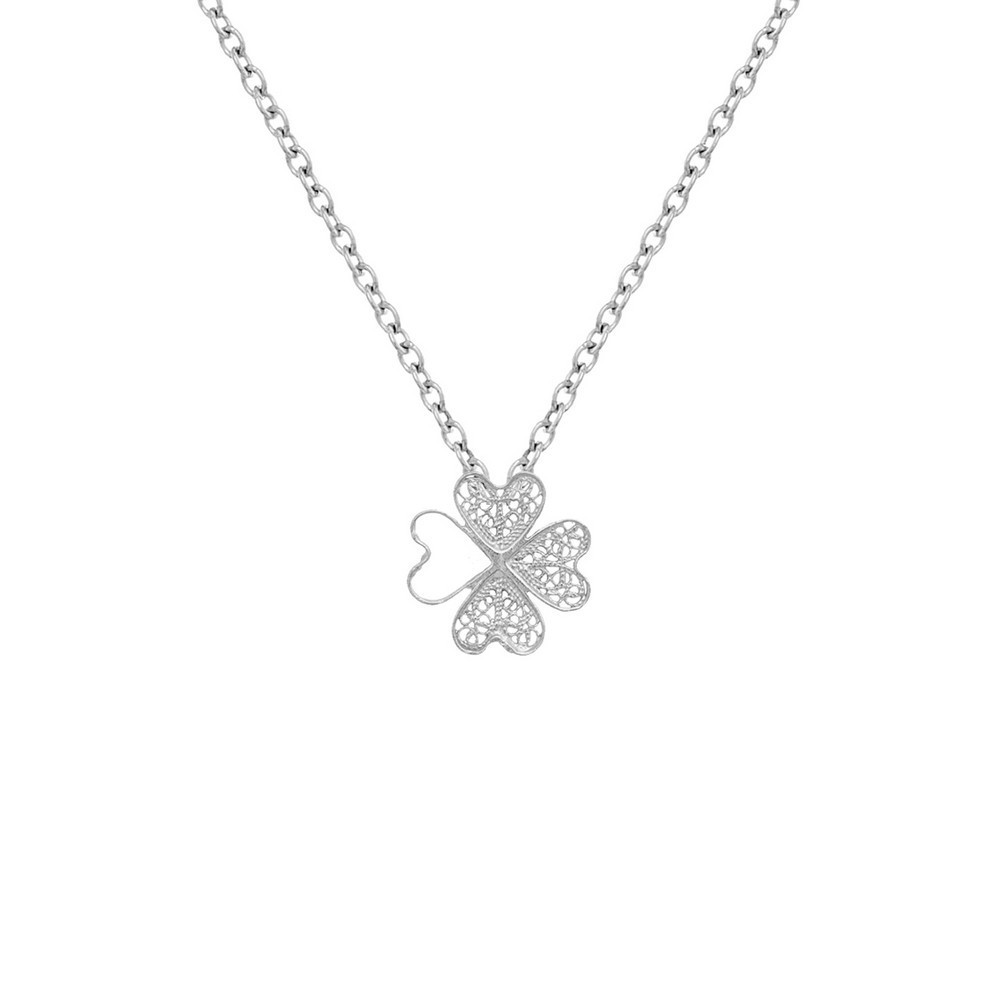 Necklace "Filigree Clover" in Silver