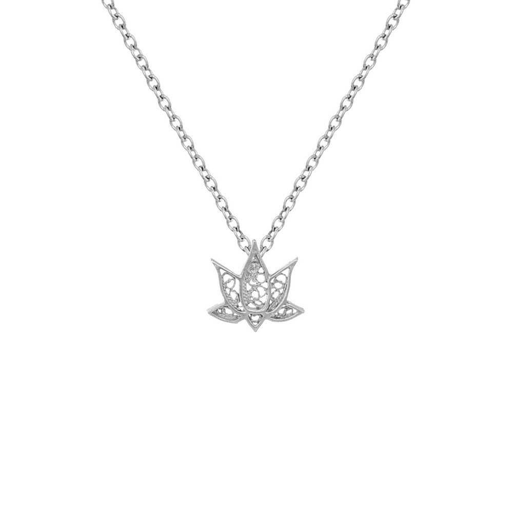 Necklace "Filigree Lotus Flower" in Silver