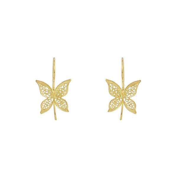 Butterfly Earrings in Silver Gold Plated