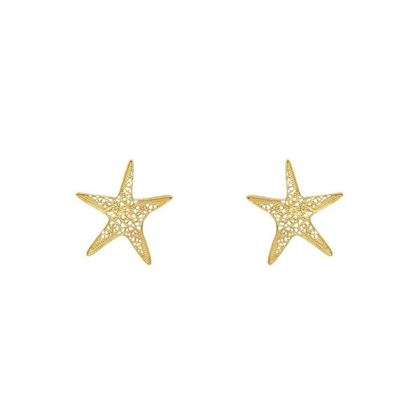Sea Star Earrings in Silver Gold Plated