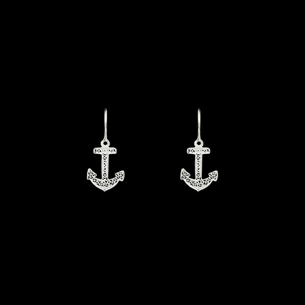Anchor Earrings in Silver