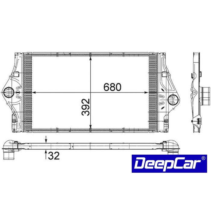 Radiador do intercooler Renault Espace 4 2.2Dci