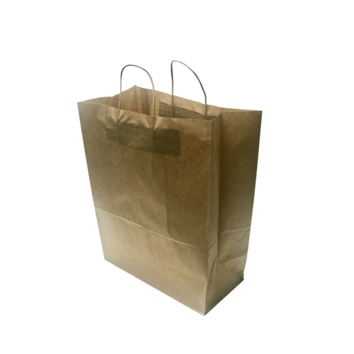 Kraft paper bag with twisted handle 27x32+13cm - Pack 50 units