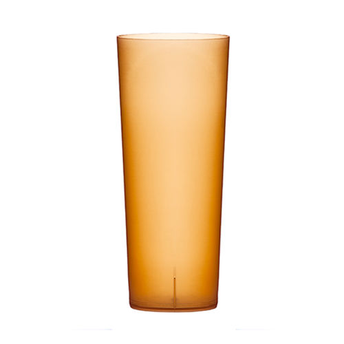 Long Drink Orange Plastic Cup 200ml - PP (Flexible)