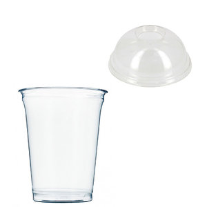 Plastic Cup 425ml - Measured to 300ml - With perforated dome cover - Full box 1072 units