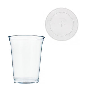 Vaso plástico 425ml PET - Medido a 300ml - C / cubierta p/pajita - Caja 1072 Unidad