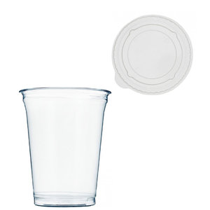 Vaso plástico 425ml PET - Medido a 300ml - S/ cubierta - Manga 67 Unidades