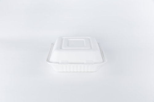 Caixa Hamburguer Biodegradável Branco 15x15cm - Pacote 25 unidades