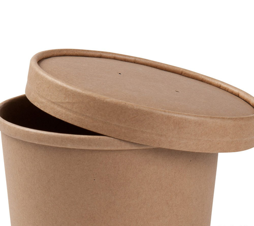 Kraft Paper Soup Box of 960ml With Paper Lid- Pack of 25 units