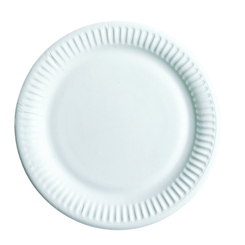 Paper Plate 180mm diameter White - pack of 100 units