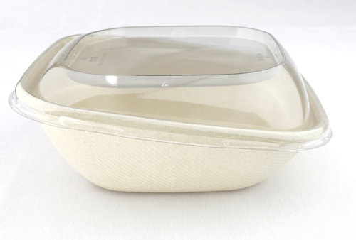 Square Bowl with slope 750ml BIO 19x19x7cm without lid - pack 50 units