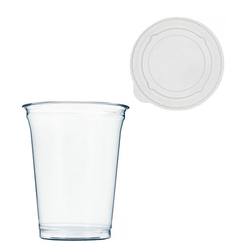 Vaso plástico 425ml - Medido a 300ml - C/ Tapa plana cerrada - Caja 1072 unidades