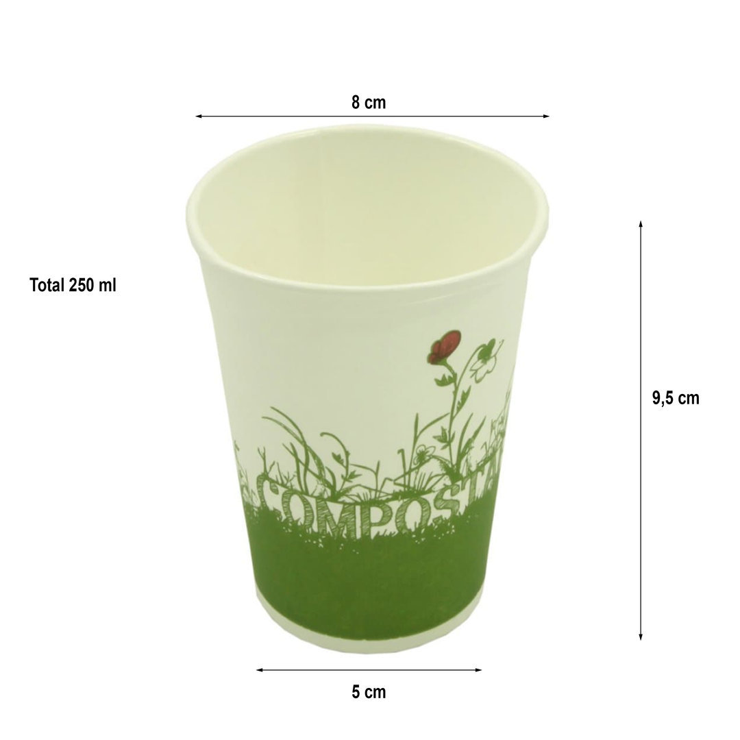 Copo Cartão Green Cup - 100 % Biodegradável 250ml - Pacote 40 unidades