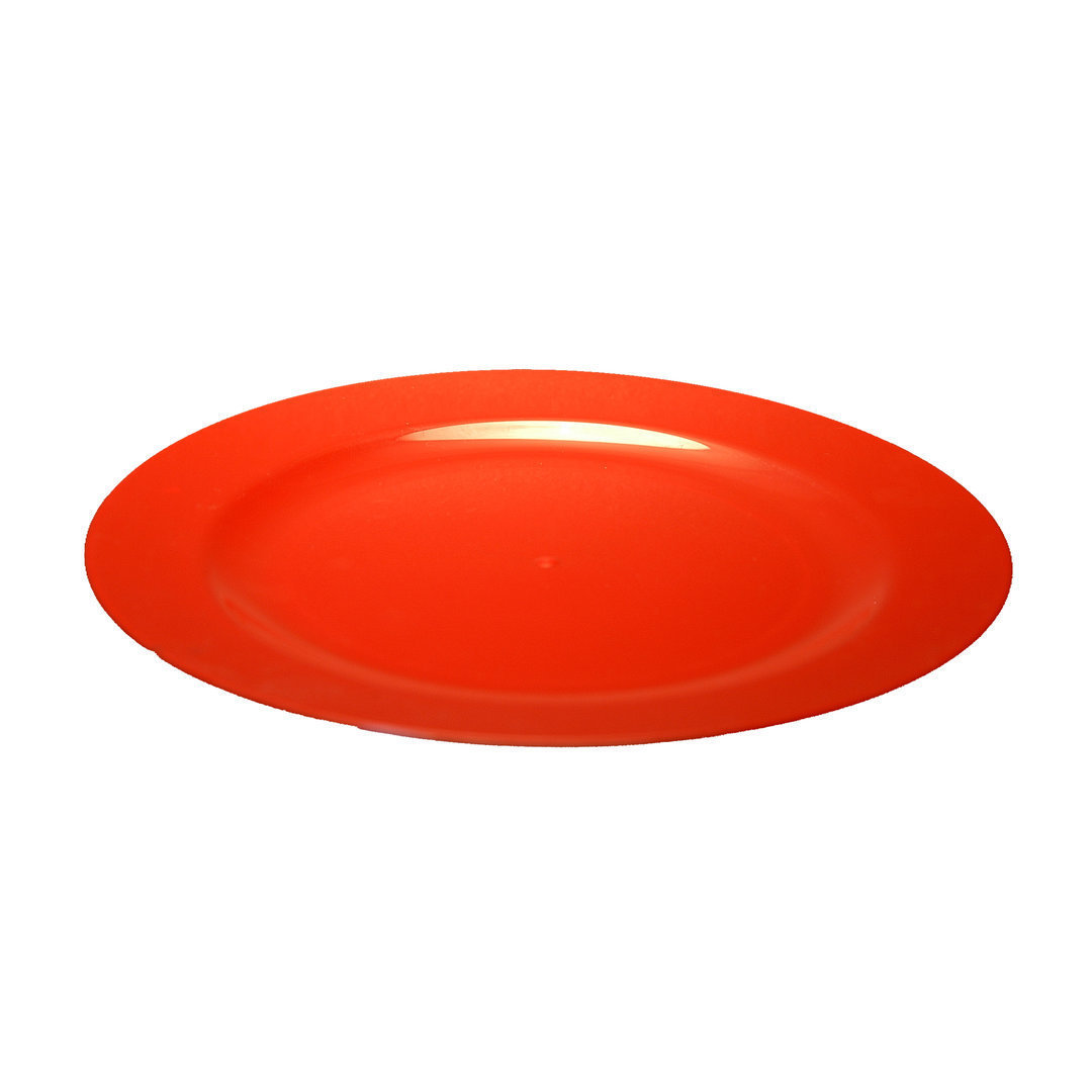 Prato Plástico Raso 23cm (Rigido) PS - Cx. Completa 100 Unidades Vermelho
