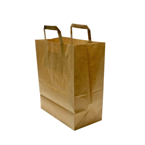 Kraft paper bag with flat handle 32x41+16cm - Pack 50 units
