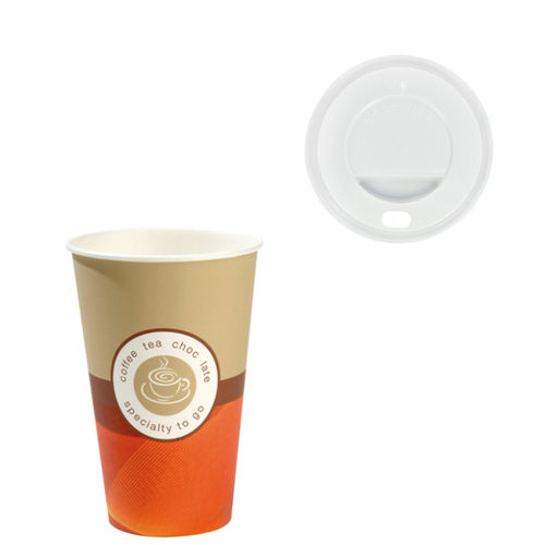 Paper Cup "Specialty ToGo" 360ml (12Oz) w/ White Lid ToGo - Pack of 55 units