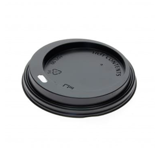 Black Lid  with hole for drinking 8oz/9oz/12oz 80mm - 100 units